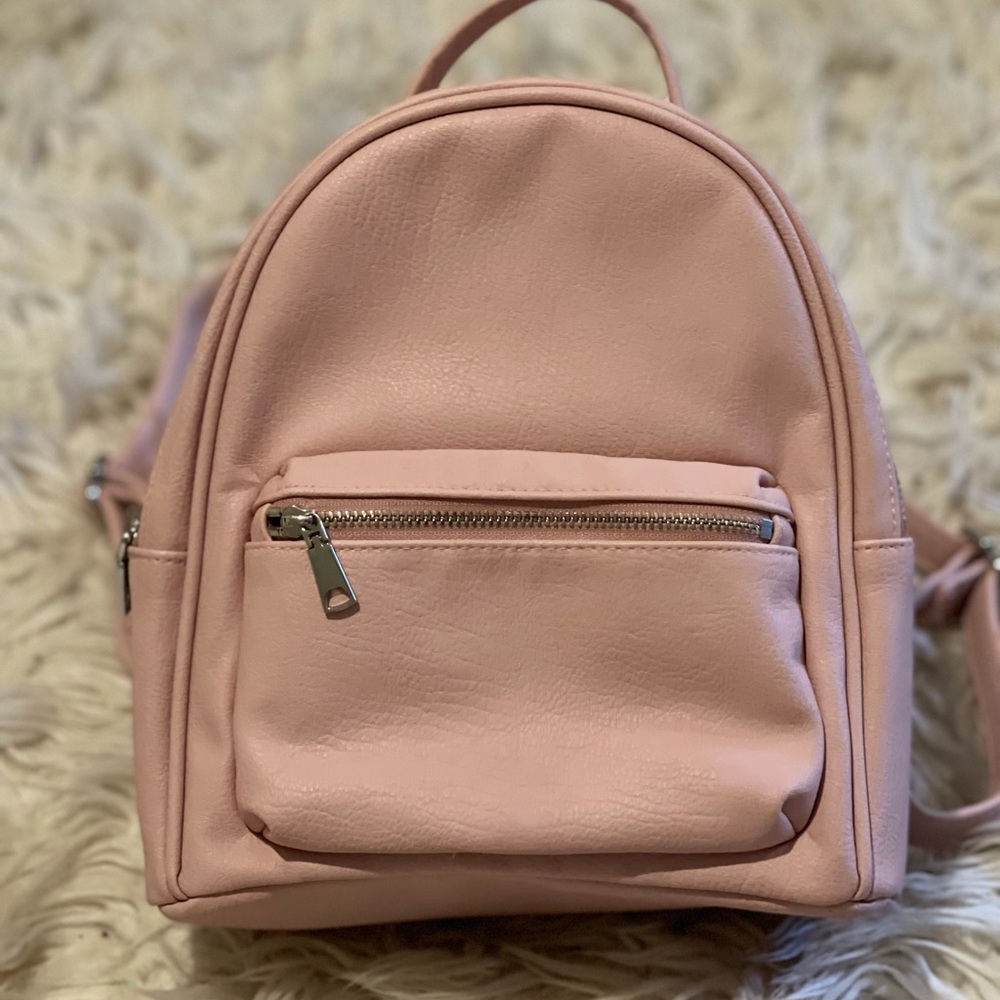 Baby pink backpack purse